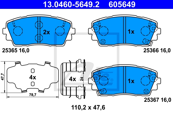 ATE Bremsesæt, skivebremser sg00000cxa bagaksel fuld 234mm 10mm for KIA HYUNDAI