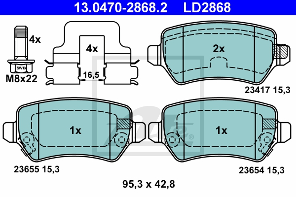 ATE Bremsesæt, skivebremser sg00000cxd foraksel ventileret 264mm 10mm for OPEL VAUXHALL CHEVROLET KIA