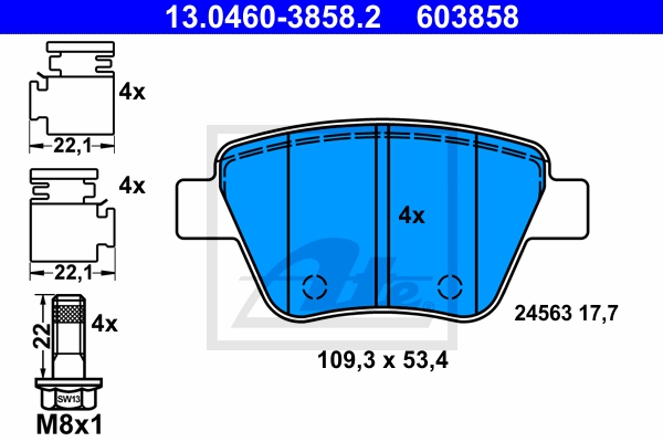 ATE Bremsesæt, skivebremser sg00000cxu bagaksel ventileret 312mm 25mm for VAG SEAT SKODA