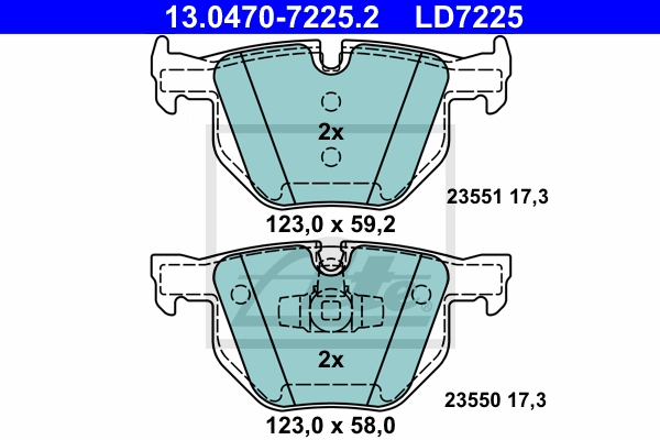 ATE Bremsesæt, skivebremser sg00000cxv foraksel ventileret 348mm 22mm for BMW