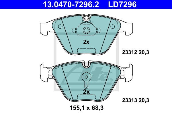 ATE Bremsesæt, skivebremser sg00000cyi foraksel ventileret 324mm 20mm for BMW