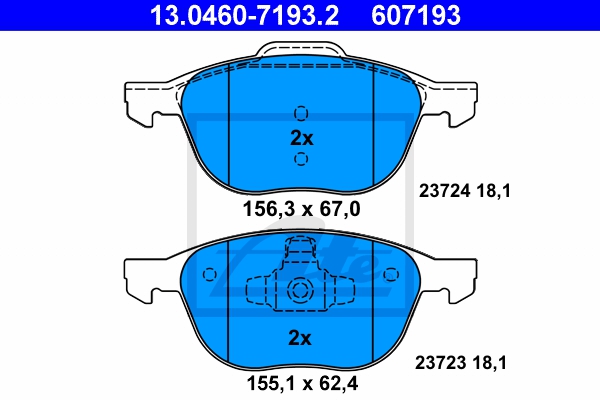 ATE Bremsesæt, skivebremser sg00000cyq bagaksel fuld 278mm 11mm for VOLVO FORD VAUXHALL OPEL SAAB GENERAL MOTORS MAZDA
