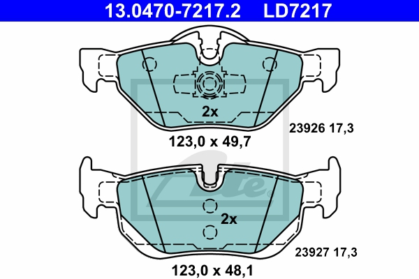 ATE Bremsesæt, skivebremser sg00000d0y bagaksel ventileret 292mm 20mm for BMW MINI