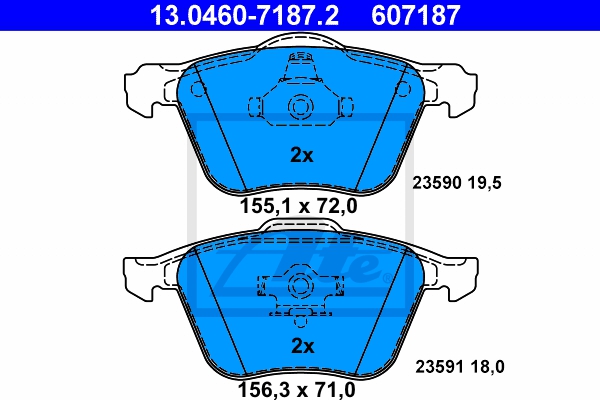 ATE Bremsesæt, skivebremser sg00000d23 foraksel ventileret 308mm 28mm for VOLVO