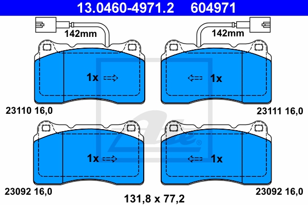 ATE Bremsesæt, skivebremser sg00000d35 bagaksel ventileret 292mm 28mm for FIAT JEEP