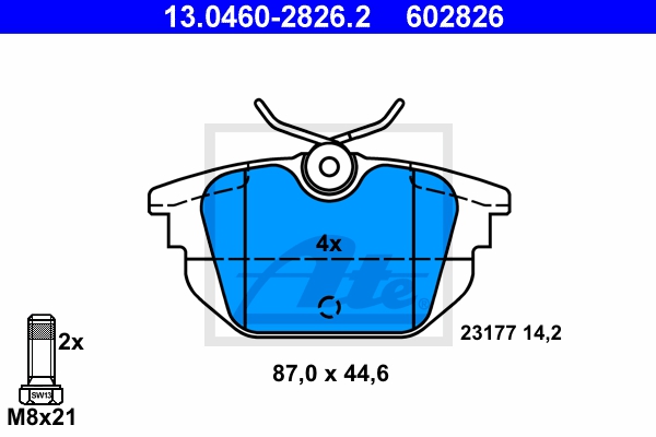 ATE Bremsesæt, skivebremser sg00000d55 bagaksel fuld 240mm 22mm for PEUGEOT CITROËN FORD FIAT