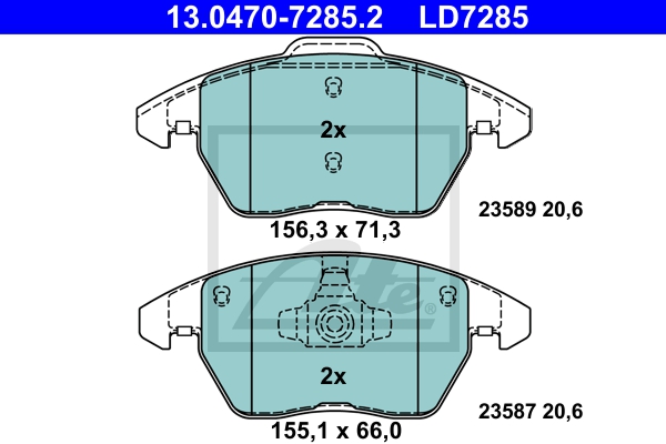 ATE Bremsesæt, skivebremser sg00000d61 foraksel ventileret 230mm 9mm for SKODA VAG SEAT