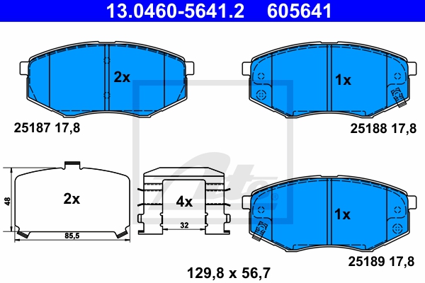 ATE Bremsesæt, skivebremser sg00000d67 bagaksel fuld 258mm 10mm for HYUNDAI KIA