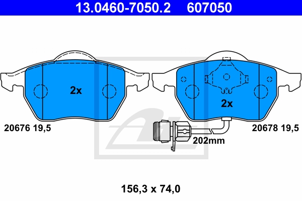 ATE Bremsesæt, skivebremser sg00000d73 foraksel fuld 245mm 10mm for VAG SKODA