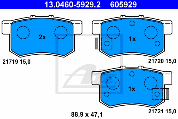 ATE Bremsesæt, skivebremser sg00000d78 foraksel fuld 260mm 23mm for FIAT HONDA SUZUKI MG ROVER