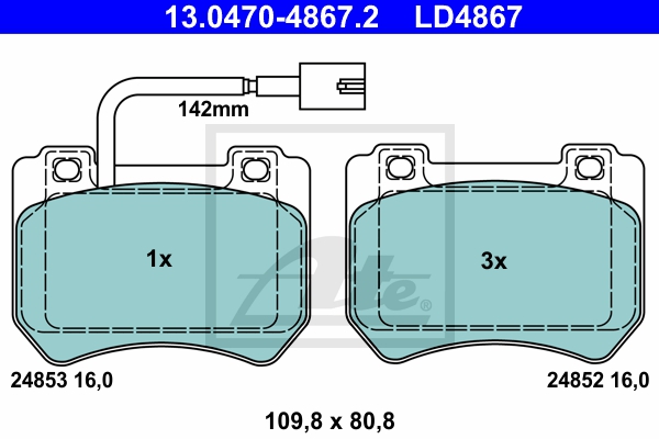 ATE Bremsesæt, skivebremser sg00000d7t bagaksel fuld 278mm 12mm for FIAT JEEP