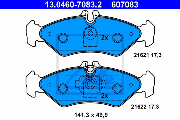 ATE Bremsesæt, skivebremser sg00000d93 bagaksel fuld 258mm 12mm for VAG MERCEDES-BENZ
