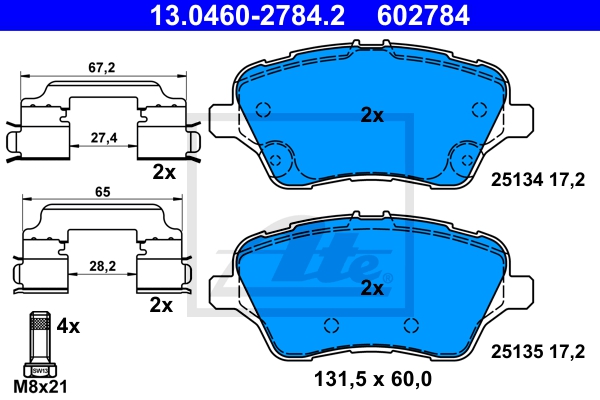 ATE Bremsesæt, skivebremser sg00000d9d bagaksel fuld 253mm 23mm for FORD