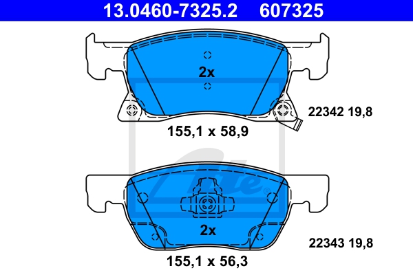 ATE Bremsesæt, skivebremser sg00000daw bagaksel fuld 276mm 12mm for OPEL VAUXHALL