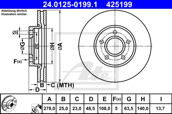 ATE Bremsesæt, skivebremser sg00000day bagaksel fuld 271mm 11mm for FORD OPEL VAUXHALL VOLVO GENERAL MOTORS SAAB MAZDA