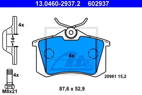 ATE Bremsesæt, skivebremser sg00000dbd foraksel fuld 239mm 10mm for PEUGEOT VAG SEAT