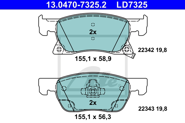 ATE Bremsesæt, skivebremser sg00000dbk bagaksel fuld 276mm 12mm for VAUXHALL OPEL