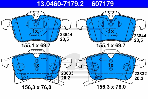 ATE Bremsesæt, skivebremser sg00000dc9 bagaksel fuld 264mm 9mm for OPEL VAUXHALL KIA