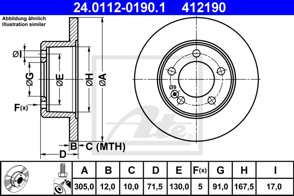 ATE Bremsesæt, skivebremser sg00000dd8 foraksel fuld 302mm 12mm for VAUXHALL OPEL RENAULT NISSAN