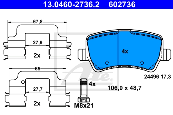 ATE Bremsesæt, skivebremser sg00000dfq bagaksel ventileret 302mm 28mm for FORD VOLVO LAND ROVER