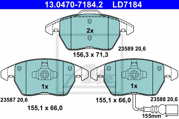 ATE Bremsesæt, skivebremser sg00000dg3 foraksel fuld 230mm 9mm for PEUGEOT CITROËN VAG SEAT SKODA