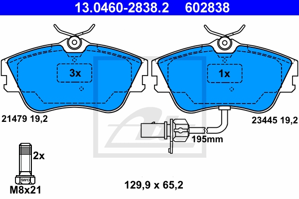 ATE Bremsesæt, skivebremser sg00000dgh foraksel fuld 294mm 13mm for FORD VAG