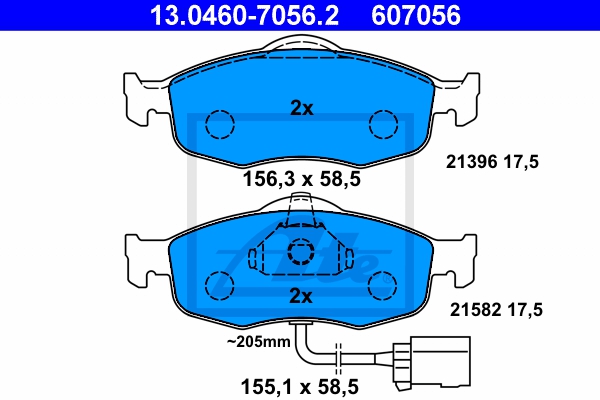ATE Bremsesæt, skivebremser sg00000dgo bagaksel ventileret 253mm 24mm for FORD
