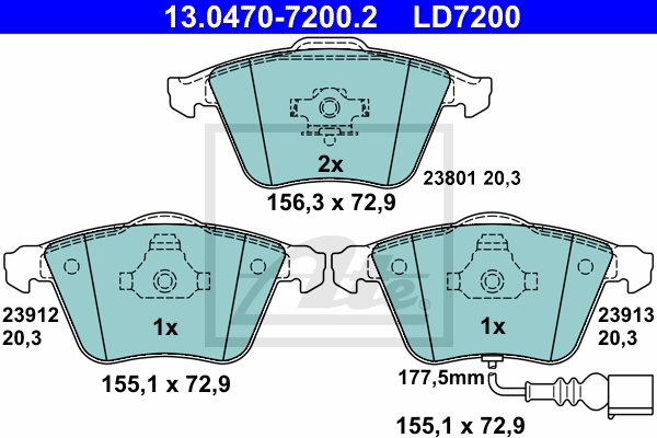 ATE Bremsesæt, skivebremser sg00000dhi foraksel fuld 345mm 30mm for VAG SEAT SKODA
