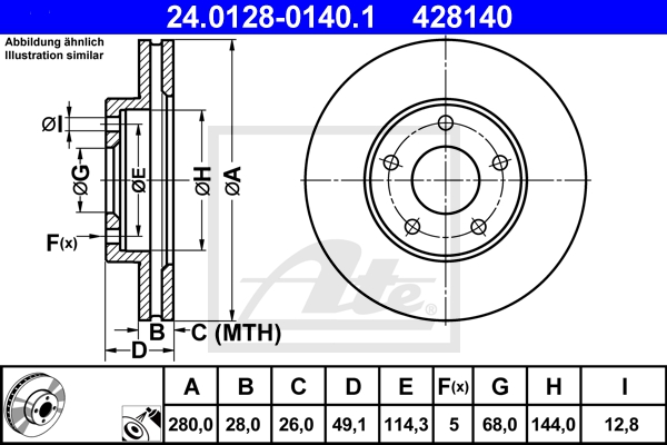 ATE Bremsesæt, skivebremser sg00000di0 bagaksel ventileret 292mm 16mm for NISSAN INFINITI SUZUKI RENAULT