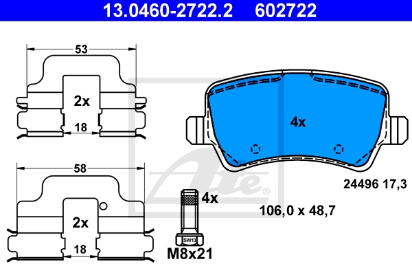 ATE Bremsesæt, skivebremser sg00000diu bagaksel fuld 336mm 11mm for FORD VOLVO LAND ROVER