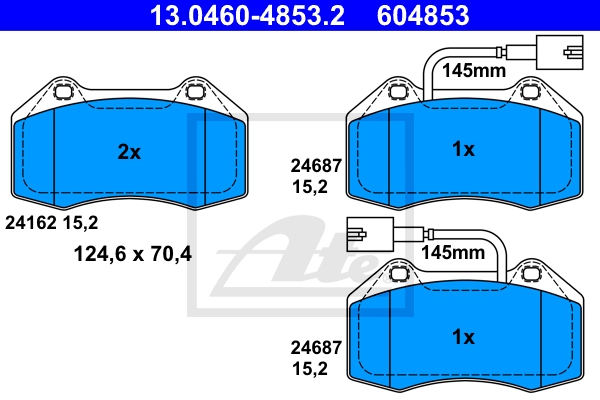 ATE Bremsesæt, skivebremser sg00000dj2 bagaksel fuld 264mm 10mm for VAUXHALL FIAT JEEP
