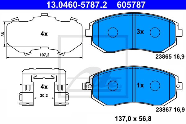 ATE Bremsesæt, skivebremser sg00000djq bagaksel fuld 293mm 10mm for SUBARU