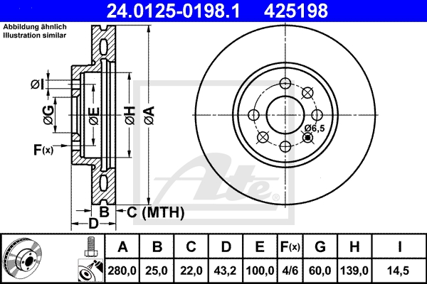 ATE Bremsesæt, skivebremser sg00000dl5 foraksel fuld 240mm 9mm for OPEL VAUXHALL KIA