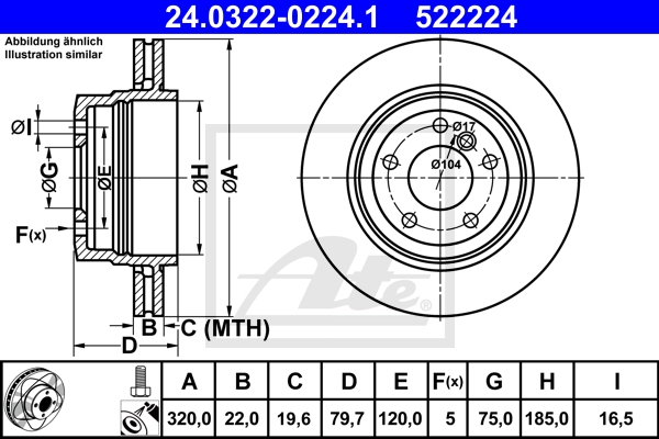 ATE Bremsesæt, skivebremser sg00000dra foraksel ventileret 325mm 25mm for BMW MG LAND ROVER