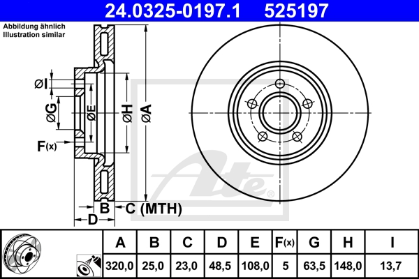 ATE Bremsesæt, skivebremser sg00000drp foraksel fuld 280mm 11mm for VOLVO FORD OPEL VAUXHALL SAAB GENERAL MOTORS MAZDA