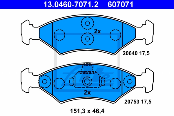 ATE Bremsesæt, skivebremser sg00000dsq bagaksel fuld 253mm 10mm for FORD MAZDA