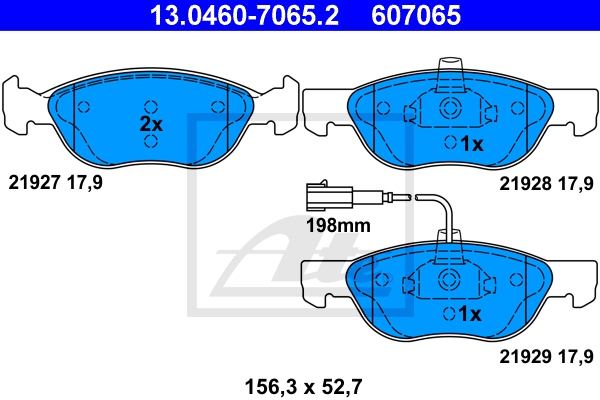 ATE Bremsesæt, skivebremser sg00000dt9 bagaksel fuld 240mm 11mm for FORD FIAT