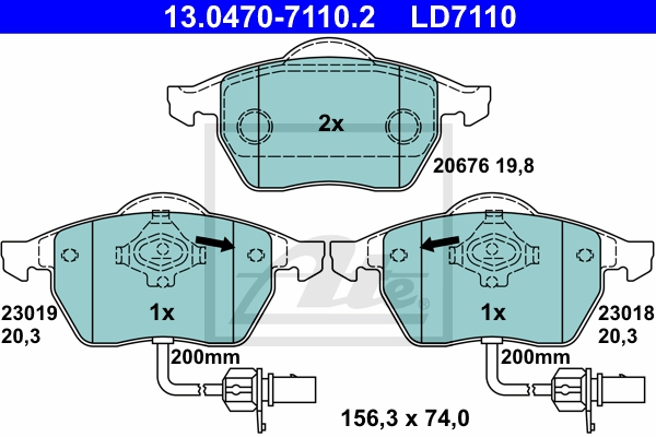 ATE Bremsesæt, skivebremser sg00000dtw foraksel fuld 245mm 10mm for VAG SKODA SEAT
