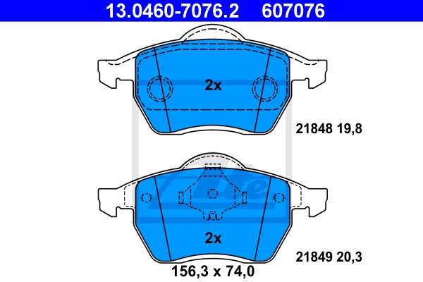 ATE Bremsesæt, skivebremser sg00000dv2 bagaksel fuld 268mm 10mm for PEUGEOT CITROËN FORD SEAT VAG FIAT