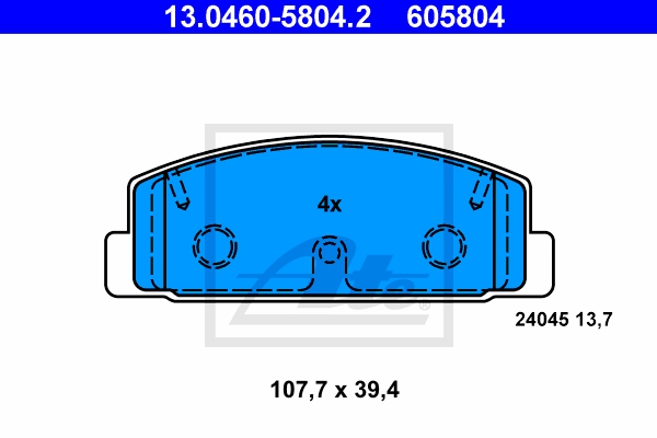 ATE Bremsesæt, skivebremser sg00000dva foraksel fuld 273mm 10mm for MAZDA