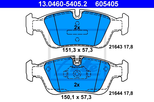 ATE Bremsesæt, skivebremser sg00000dvv foraksel fuld 286mm 10mm for SAAB BMW MG ROVER