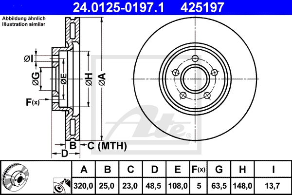 ATE Bremsesæt, skivebremser sg00000dwe foraksel fuld 280mm 11mm for VOLVO FORD OPEL VAUXHALL GENERAL MOTORS SAAB MAZDA
