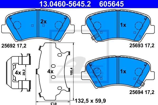 ATE Bremsesæt, skivebremser sg00000dxj bagaksel fuld 284mm 23mm for KIA HYUNDAI SSANGYONG