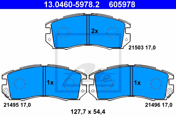 ATE Bremsesæt, skivebremser sg00000dxl bagaksel fuld 260mm 10mm for SUBARU