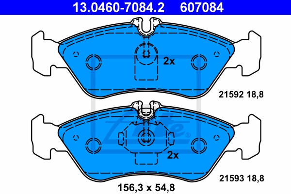 ATE Bremsesæt, skivebremser sg00000dyf foraksel fuld 272mm 16mm for VAG MERCEDES-BENZ CHRYSLER