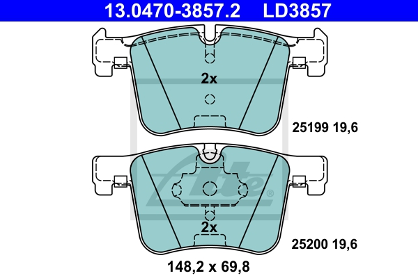 ATE Bremsesæt, skivebremser sg00000dz7 bagaksel ventileret 300mm 24mm for BMW