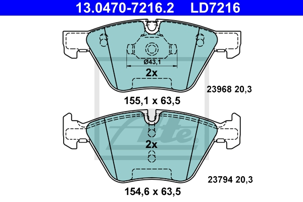 ATE sizw2n8456 foraksel ventileret 300mm 24mm for BMW