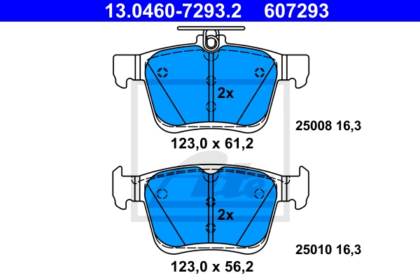 ATE sizw2n8k55 bagaksel ventileret 288mm 25mm for SEAT VAG SKODA