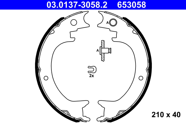 ATE Bremsebakkesæt, parkeringsbremse 03.0137-3058.2 for MITSUBISHI