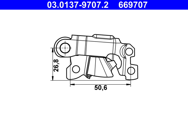 ATE Tilbehørssæt, parkeringsbremsebakker 03013797072 for PEUGEOT FIAT